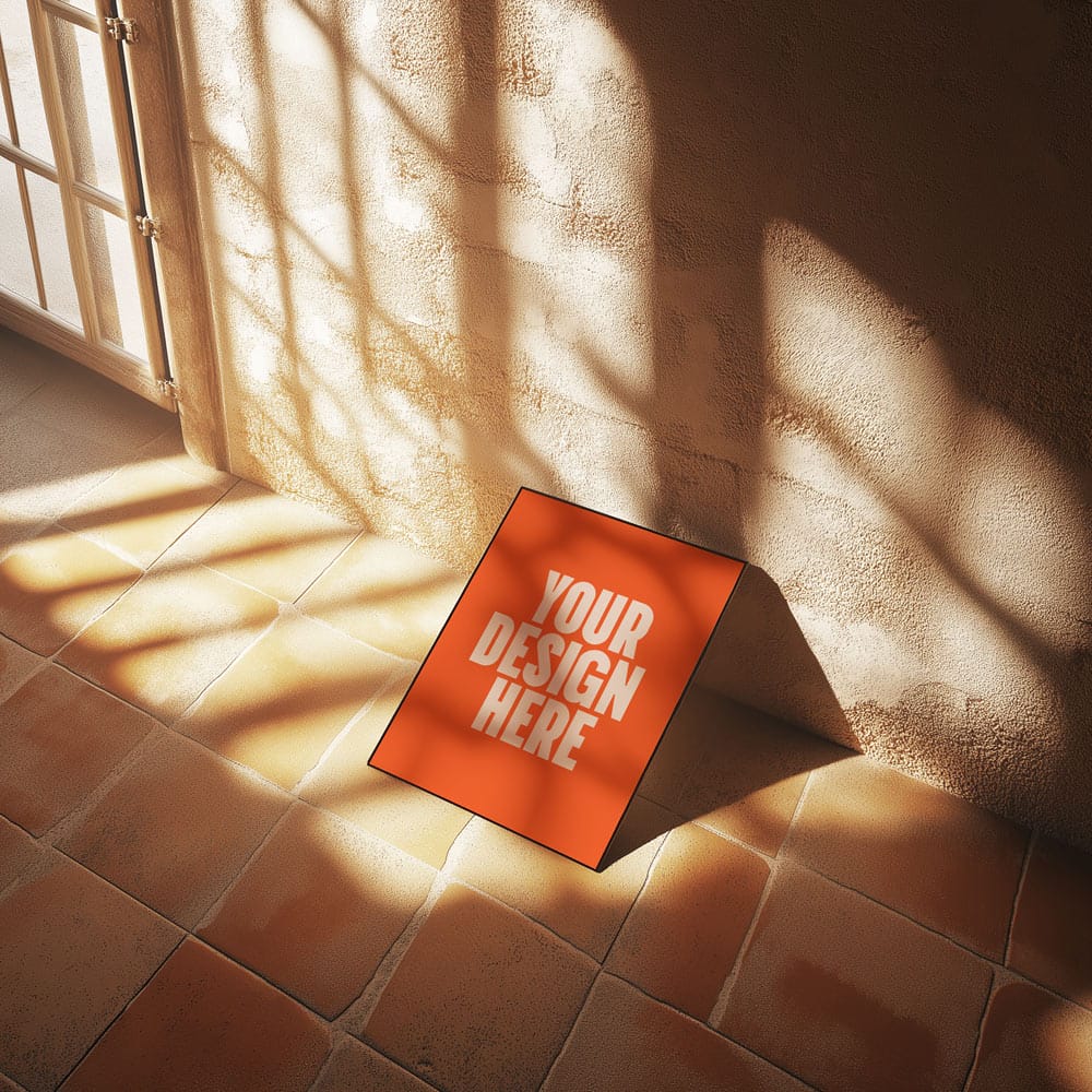 Free Floor Frame in Sunlight Mockup PSD