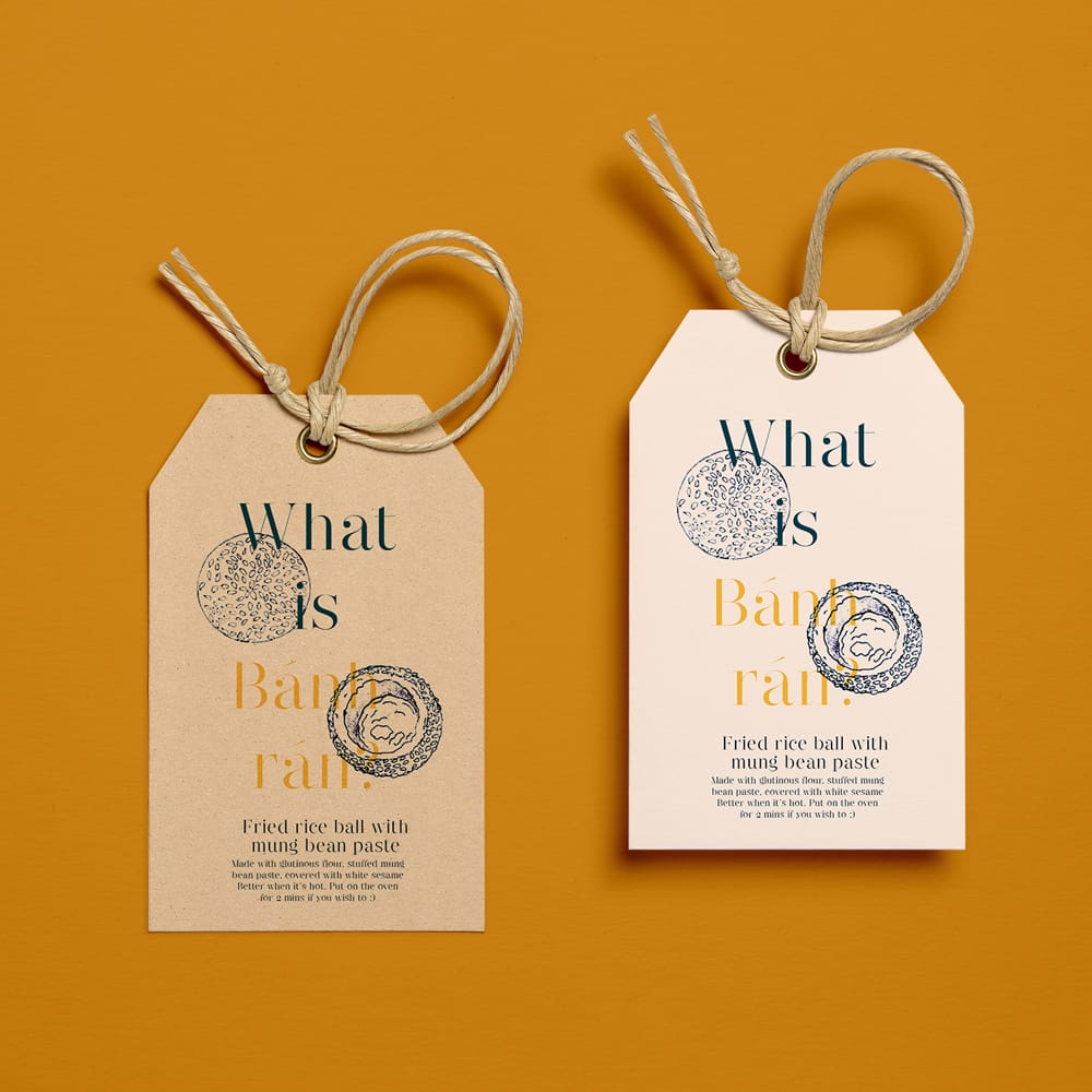 Free Fried Rice Ball Tag Mockup PSD