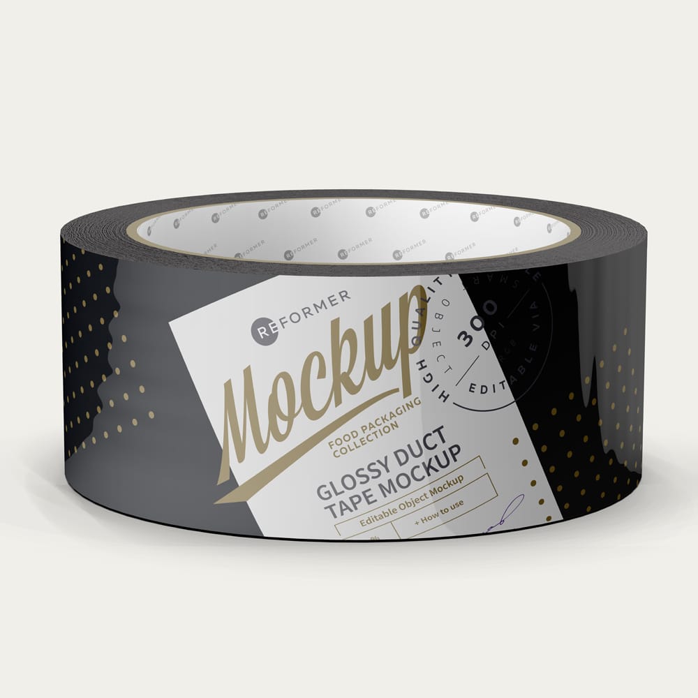 Free Glossy Duct Tape Mockup PSD