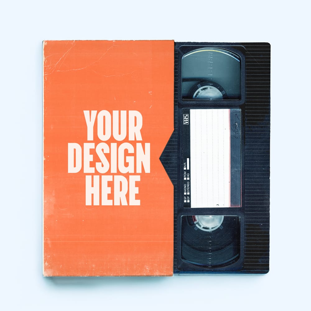 Free Gritty VHS Sleeve Mockup PSD