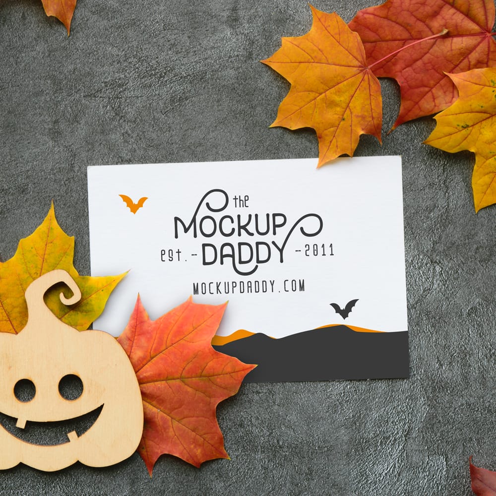 Free Halloween Invitation Card Mockup PSD