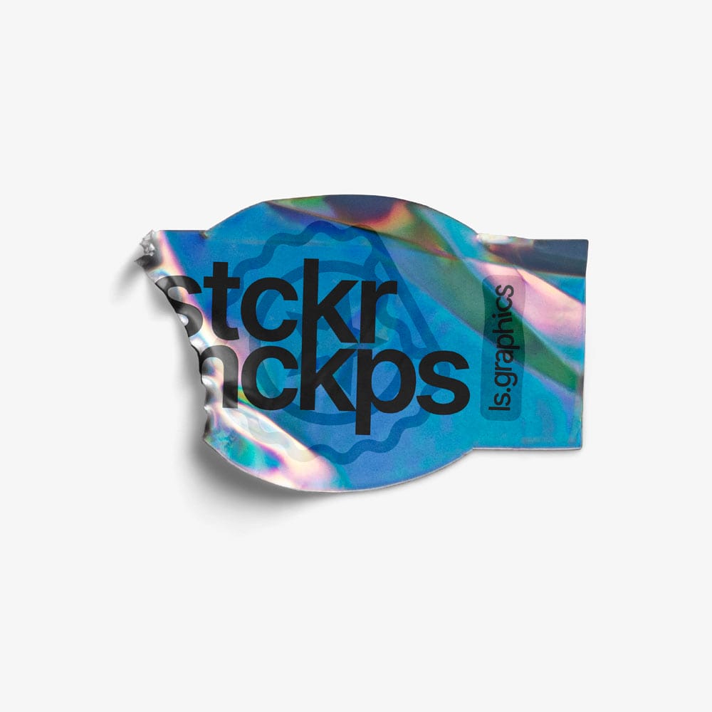 Free Holographic Sticker Mockup PSD