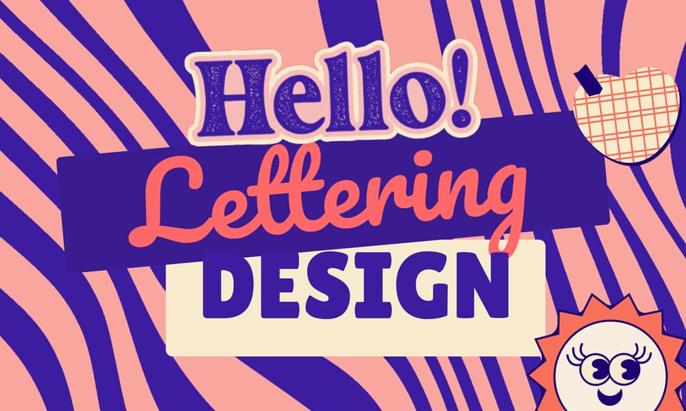 Free Illustrative Lettering Designs Educational Slides
