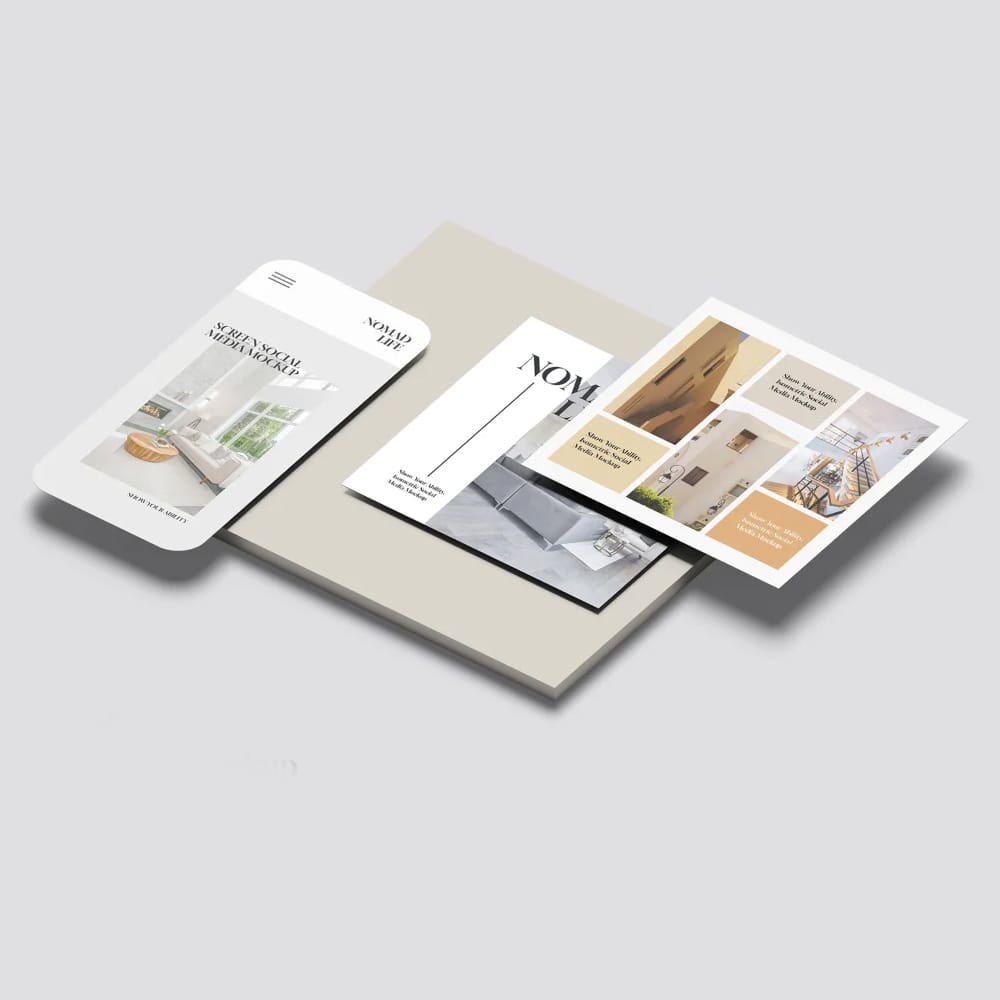 Free Isometric Social Media Mockup PSD