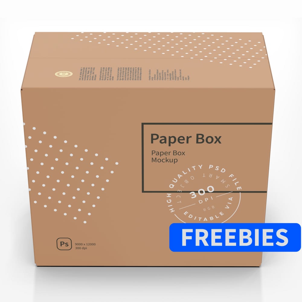 Free Kraft Paper Box Mockup PSD