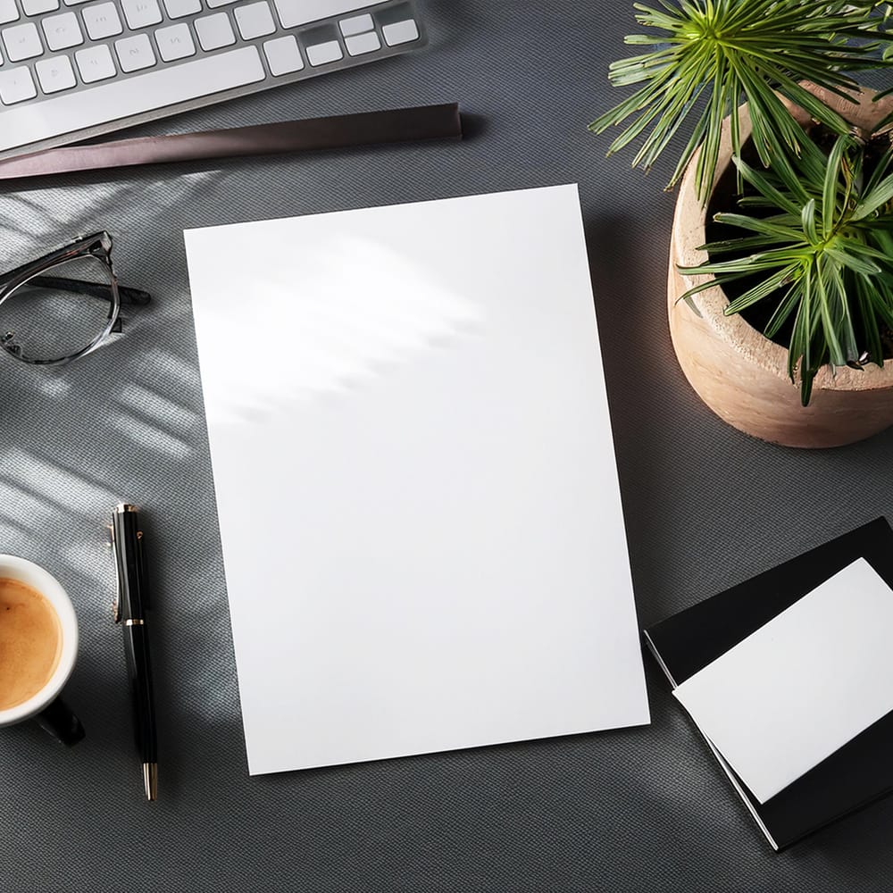 Free Letterhead and Business Card Mockup with Office Vibe PSD