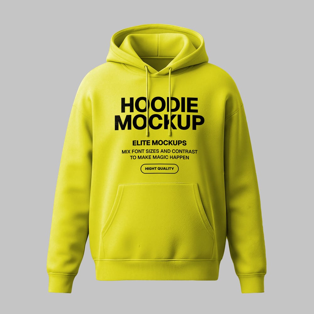 Free Lime Hoodie Mockup PSD