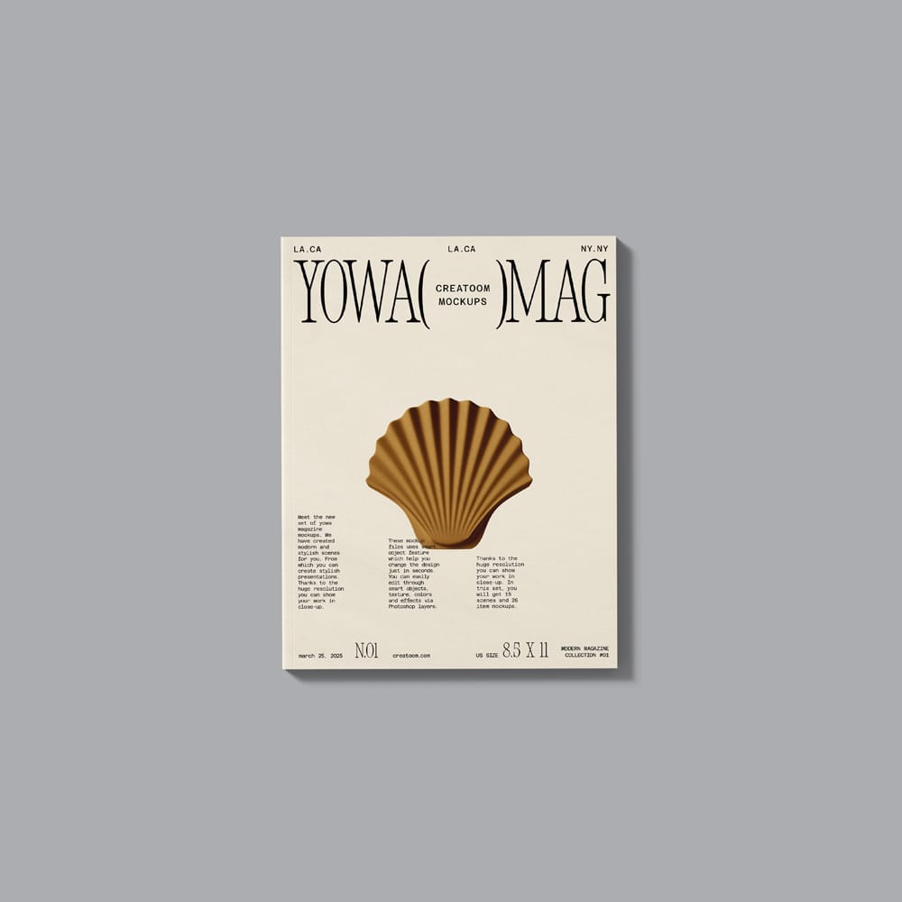 Free Magazine Mockup V1 Top View PSD