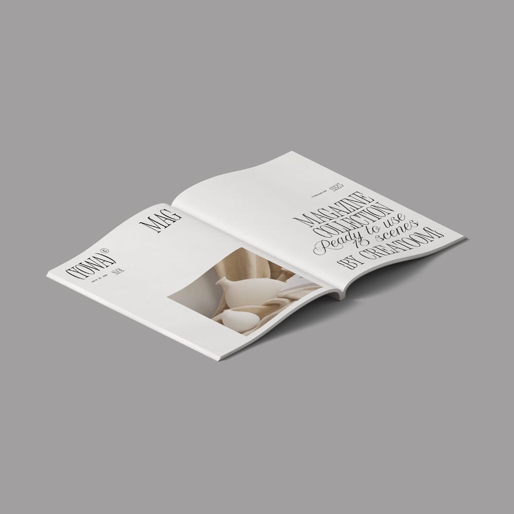 Free Magazine Mockup V10 Isometric PSD