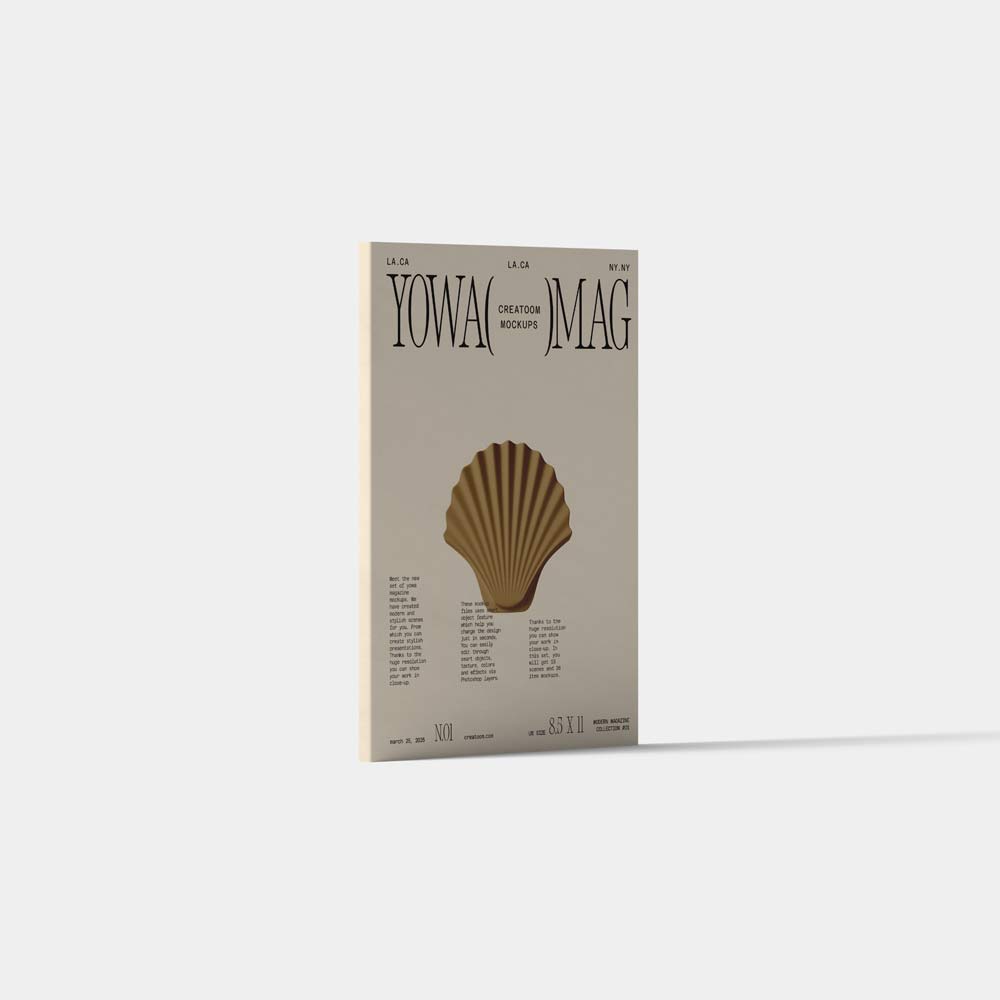 Free Magazine Mockup V6 Front View PSD