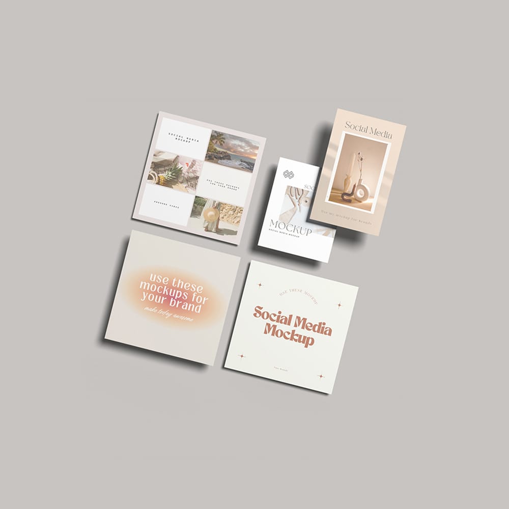 Free Minimalist Social Media Mockup PSD