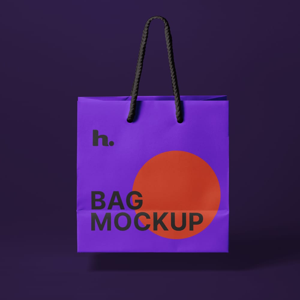 Free Photorealistic Paper Bag Mockup Design PSD