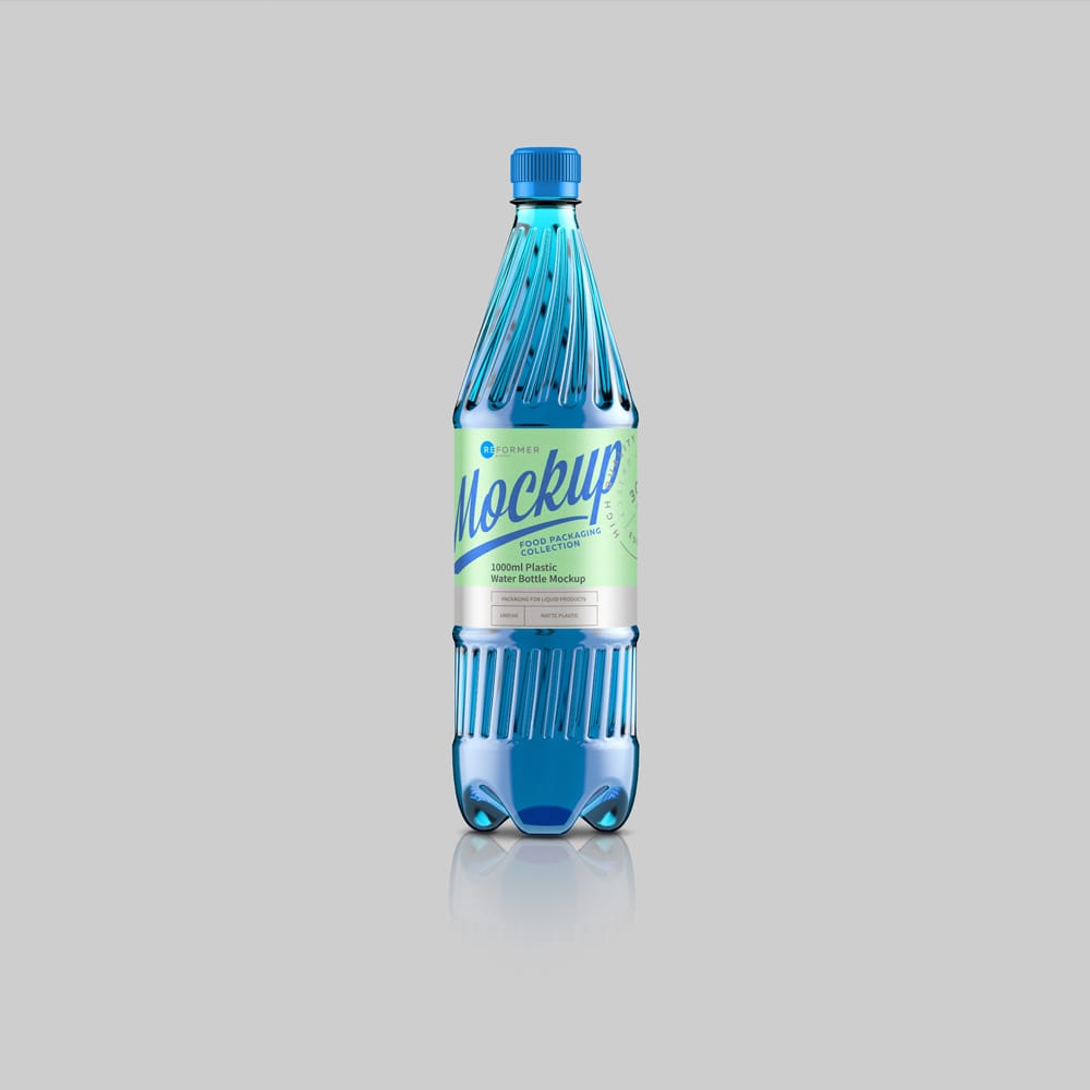 Free Plastic Water Bottle Mockup PSD
