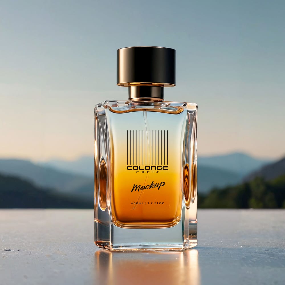 Free Realistic Perfume Bottle Mockup PSD