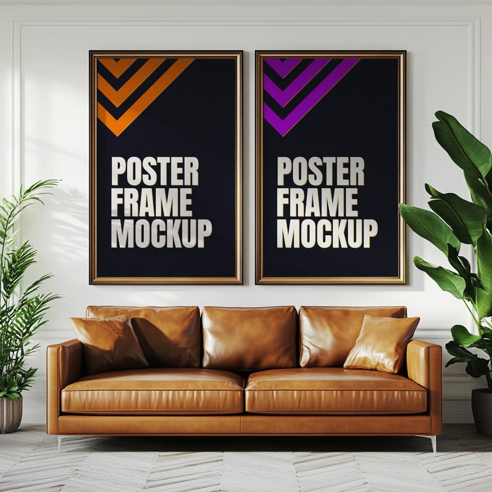 Free Room Frame Poster Mockup PSD