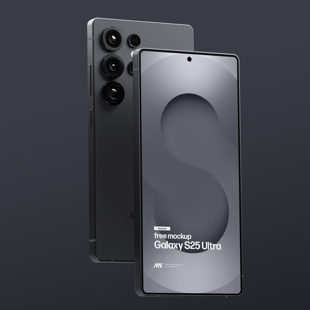 Free Samsung Galaxy S25 Ultra Mockup PSD