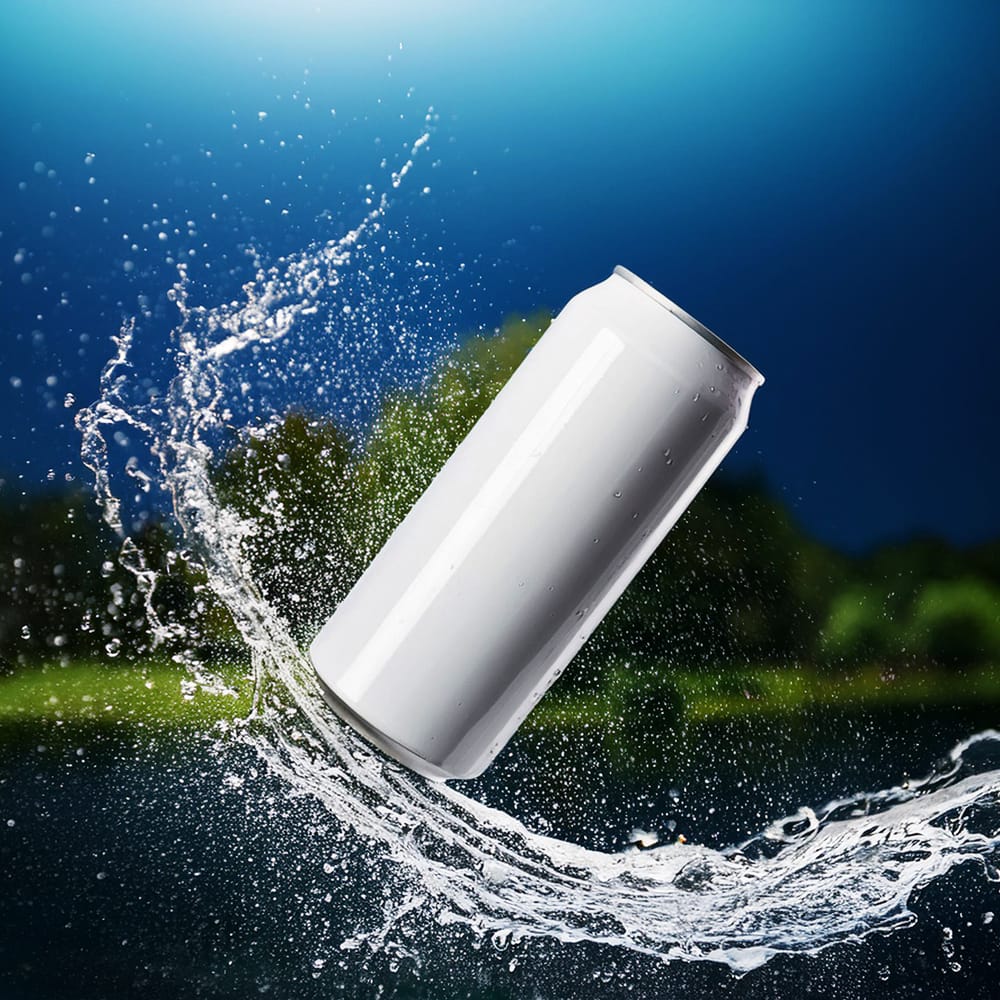Free Soda Can Mockup with Water Droplets PSD