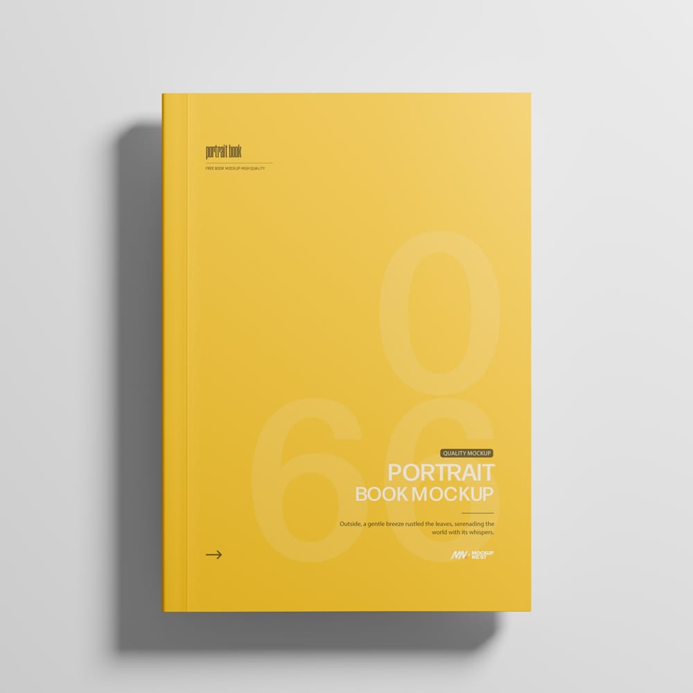 Free Softcover Book Cover Mockup From Top PSD