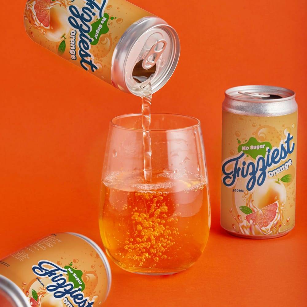 Free Sparkling Soda Mockup PSD