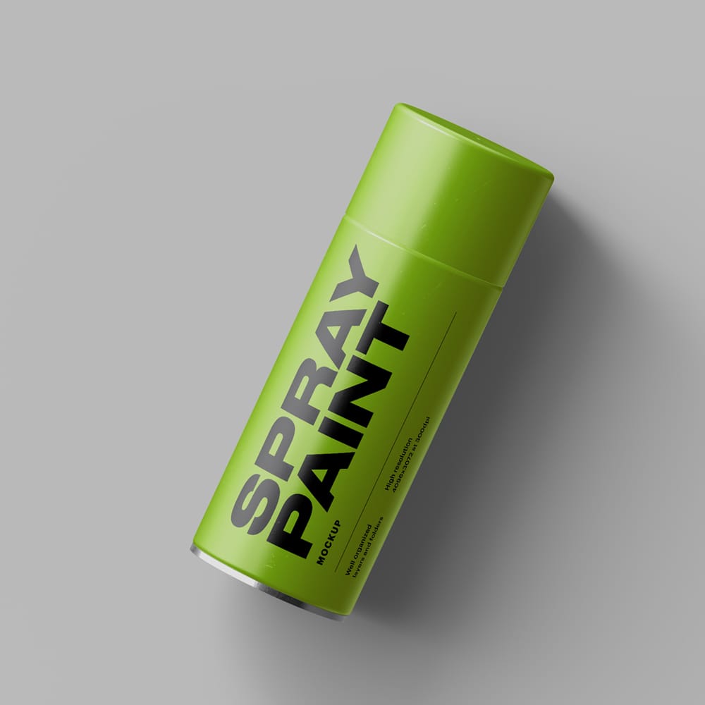 Free Spray Paint Can Mockup PSD