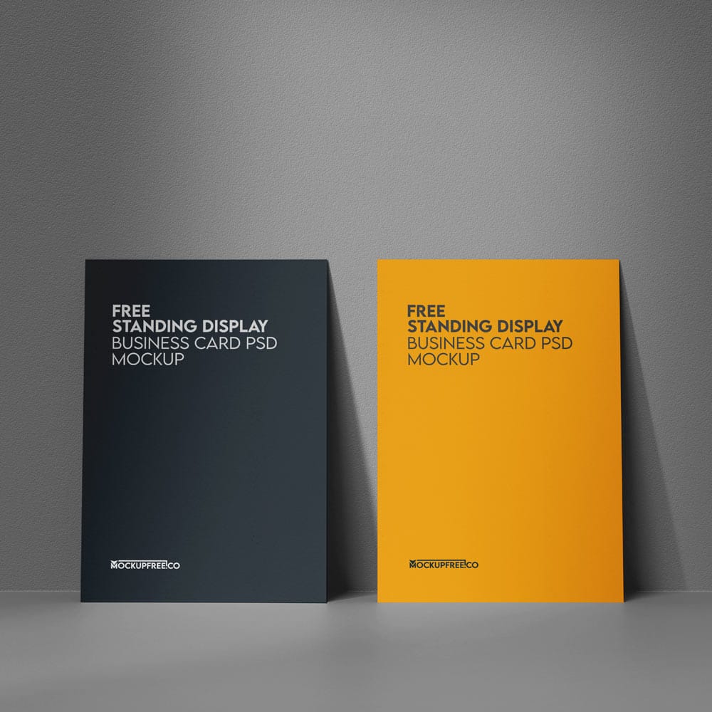 Free Standing Display Business Card Mockup PSD