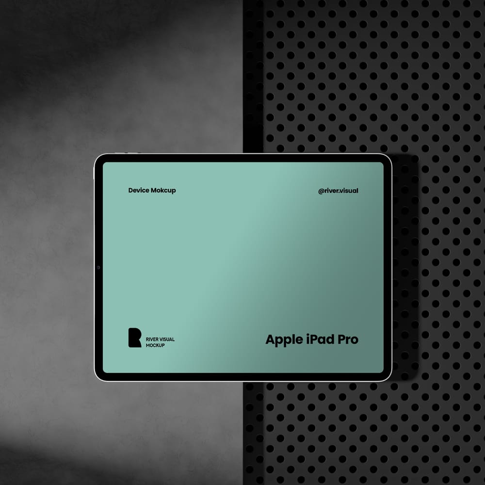 Free Steel and Concrete iPad Pro Mockup PSD