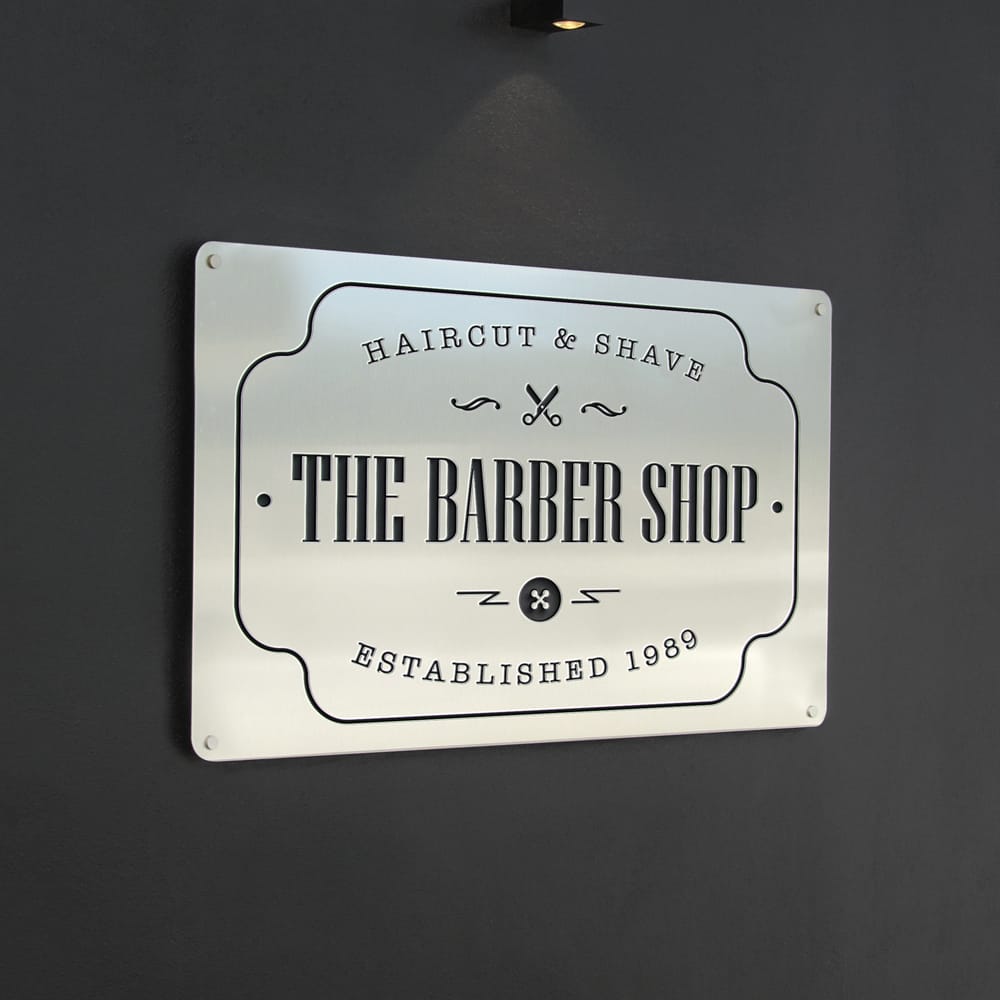 Free Storefront Plaque Sign Mockup PSD