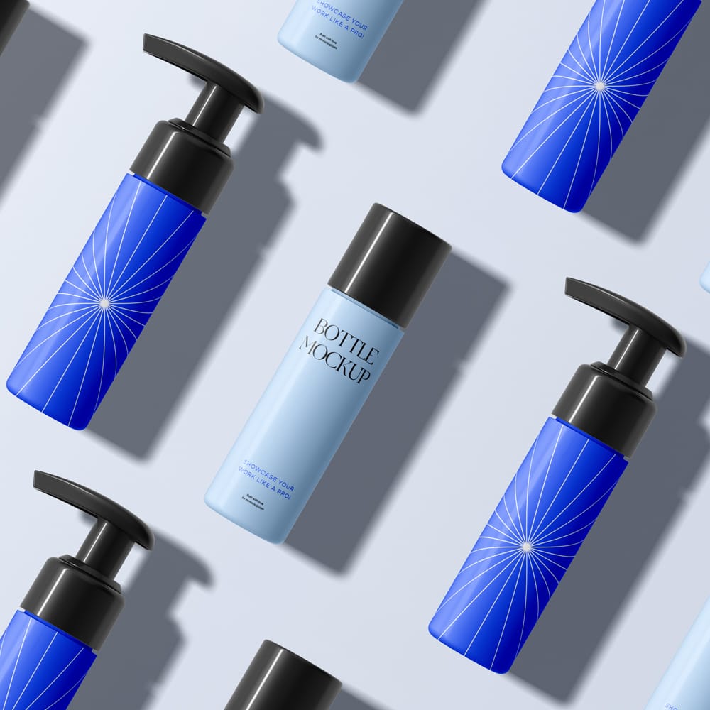 Free Top View Bottle Mockups PSD