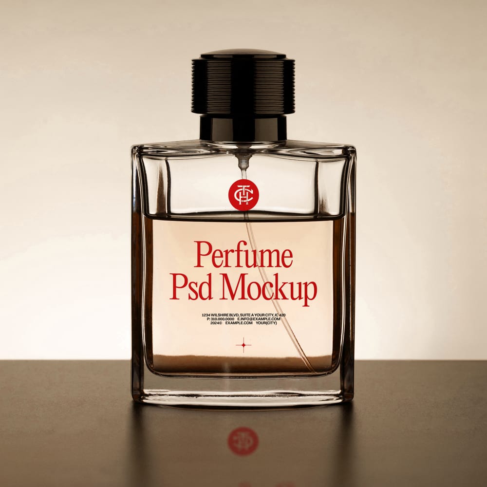 Free Transparent Perfume Bottle Mockup PSD