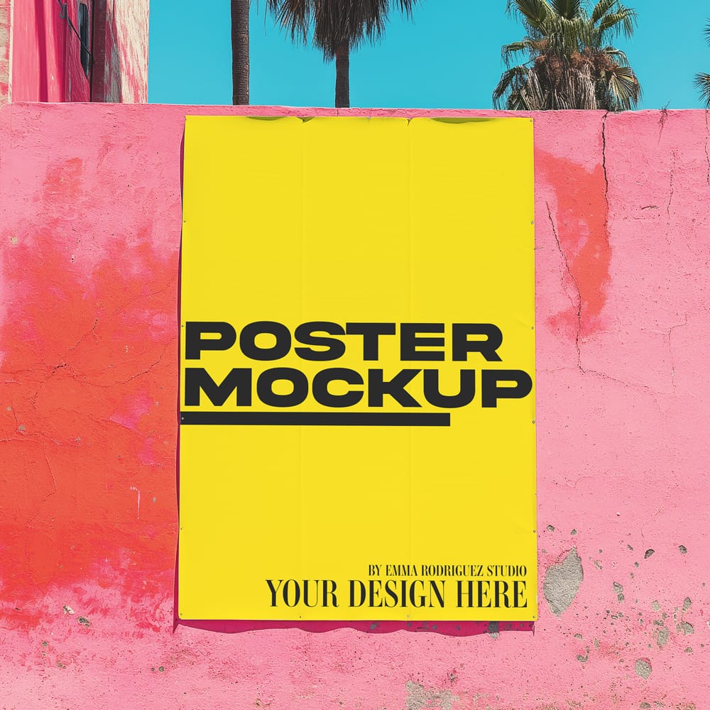 Free Urban Wall Poster Mockup PSD