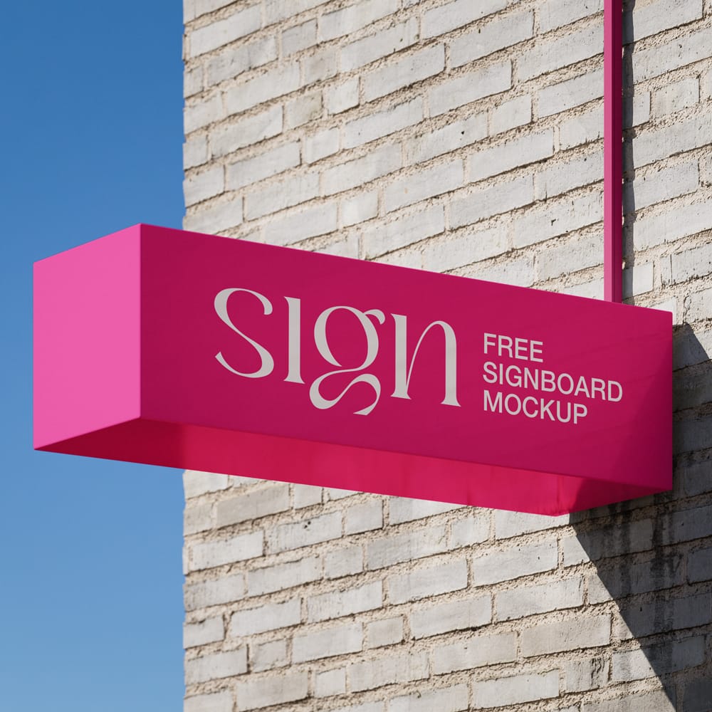 Free Vibrant Signboard Mockup PSD