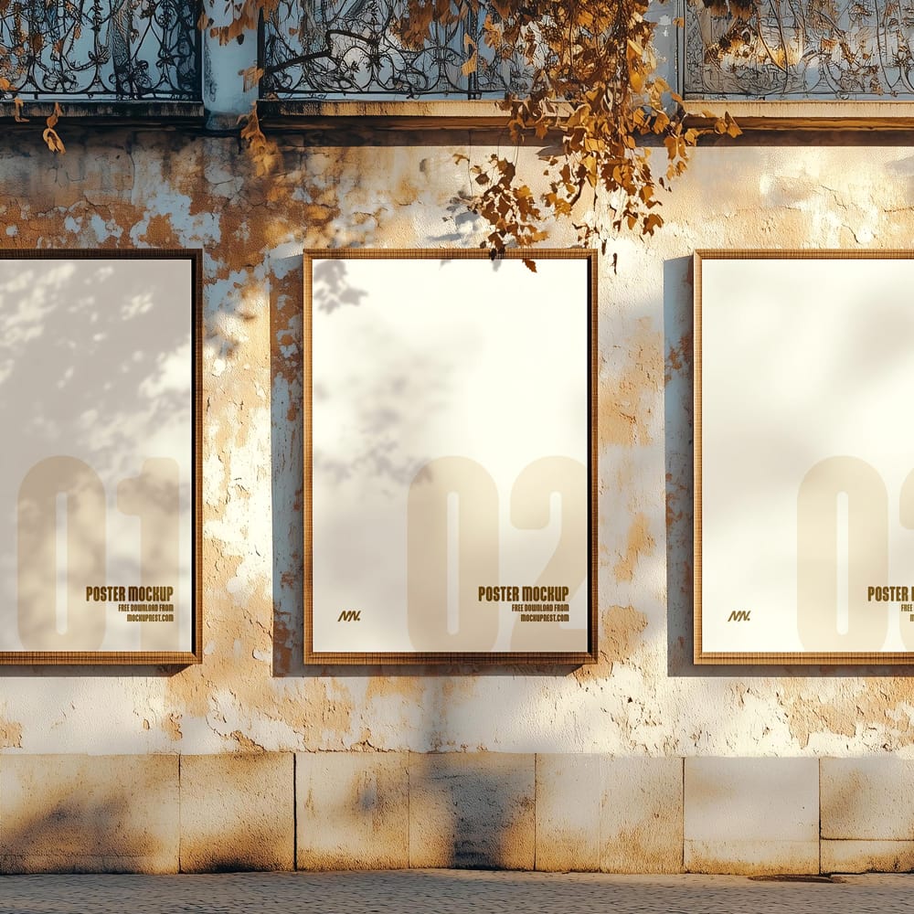 Free-Vibrant-Three-Street-Poster-Mockup-PSD