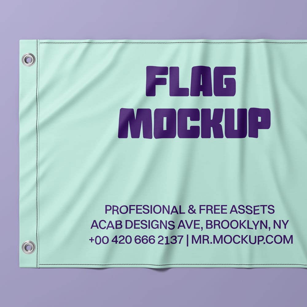Free Wrinkled Flag Mockup PSD