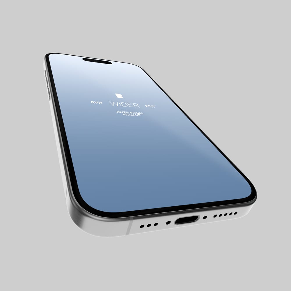 Free iPhone 15 Pro Wider Series Mockup PSD