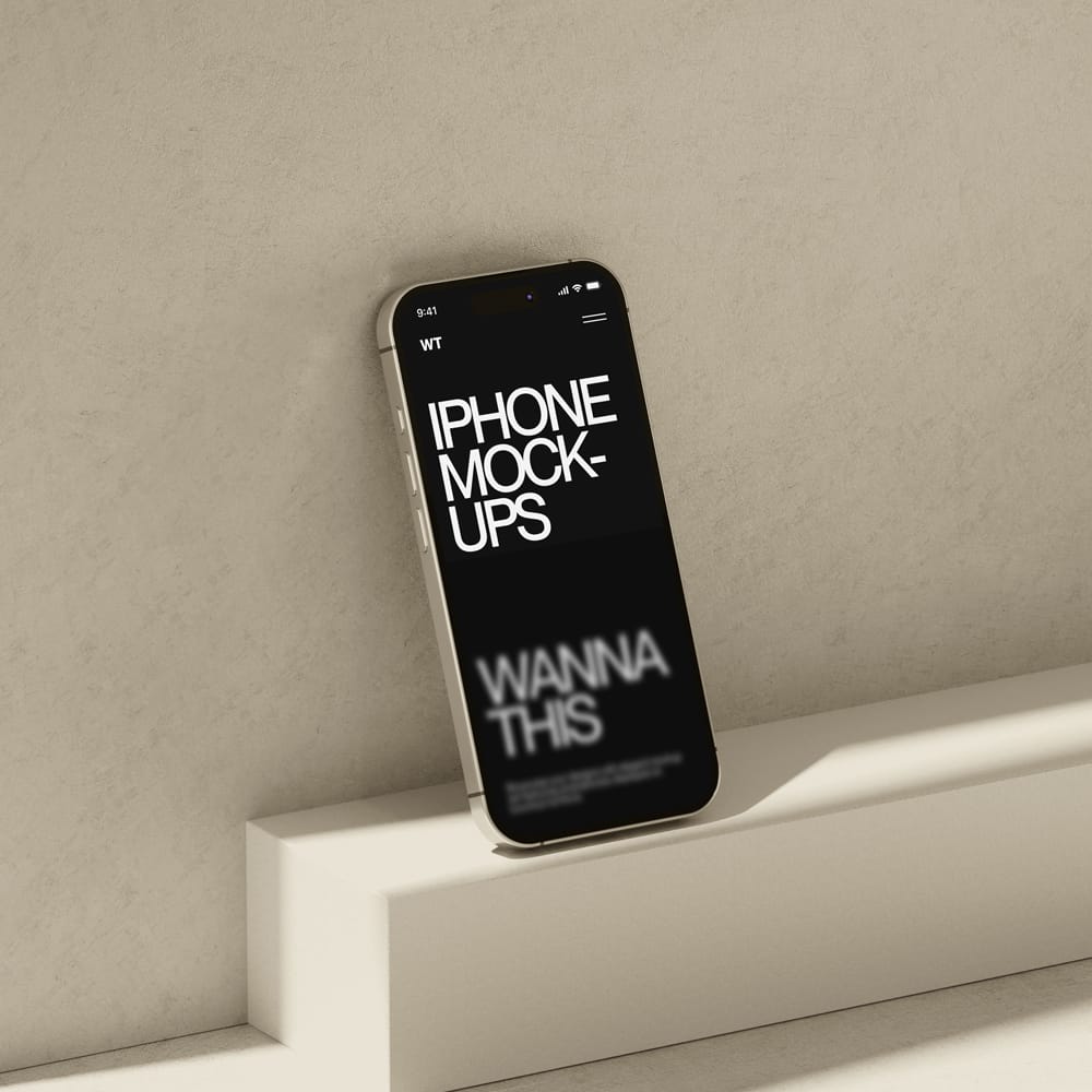 Free iPhone Mockup on Minimal Surface PSD
