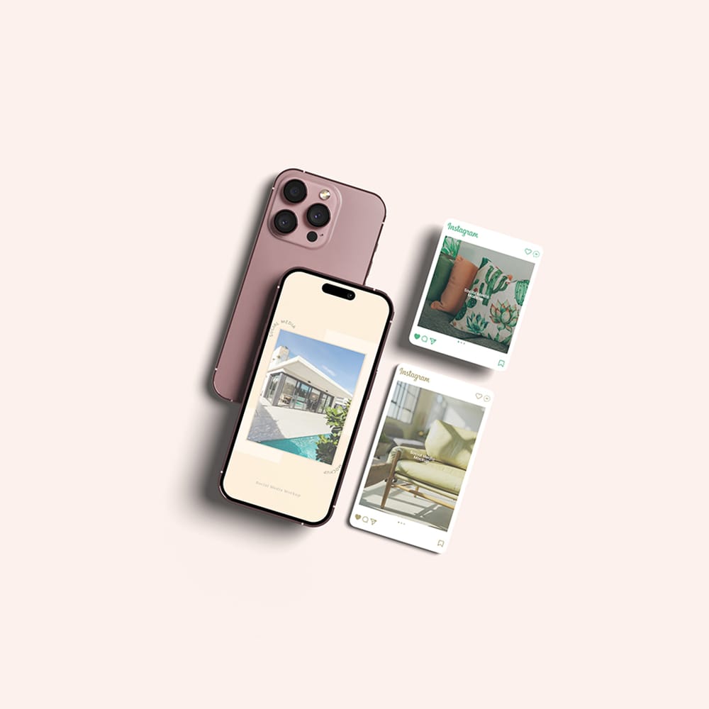 Free iPhone and Social Media Mockup PSD