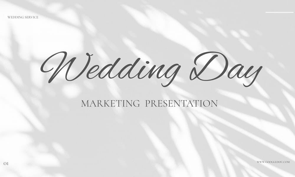 Gray Minimal Marketing Wedding Google Slide Theme