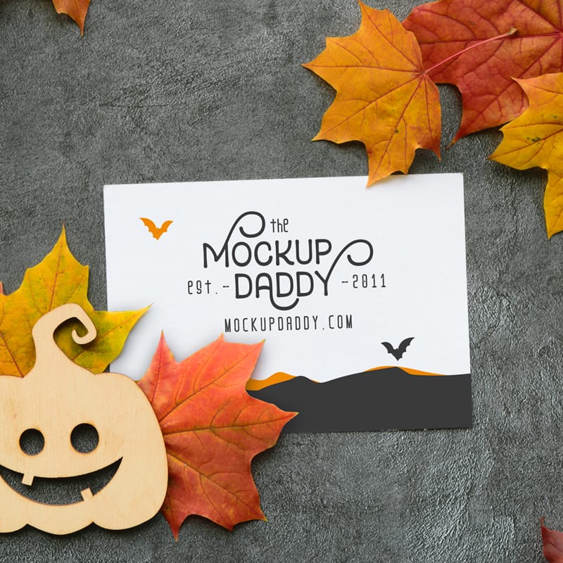 Halloween Invitation Card Mockup PSD