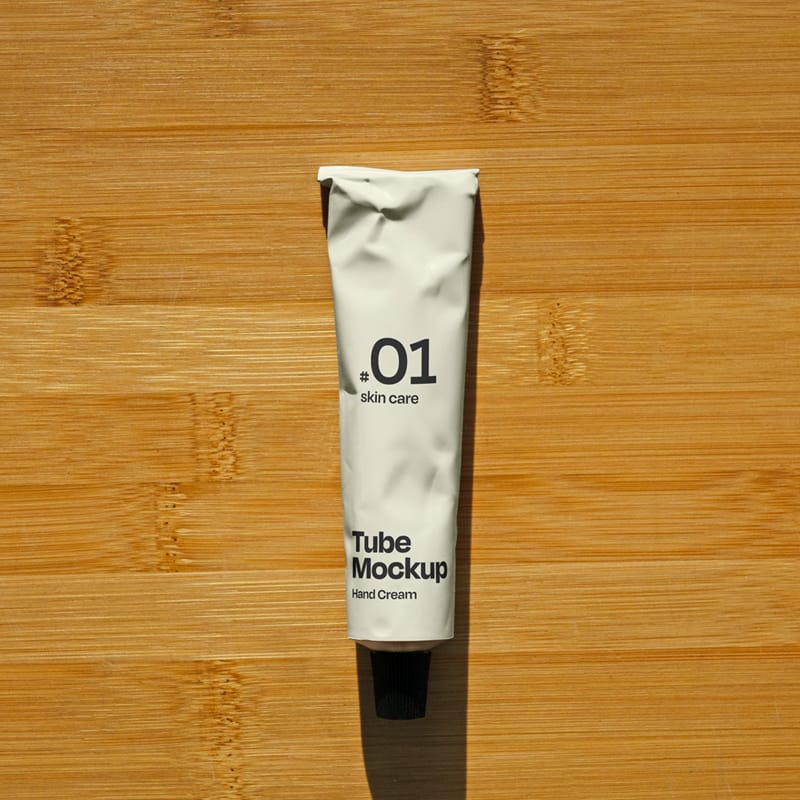Hand Cream Cosmetic Tube Mockup PSD