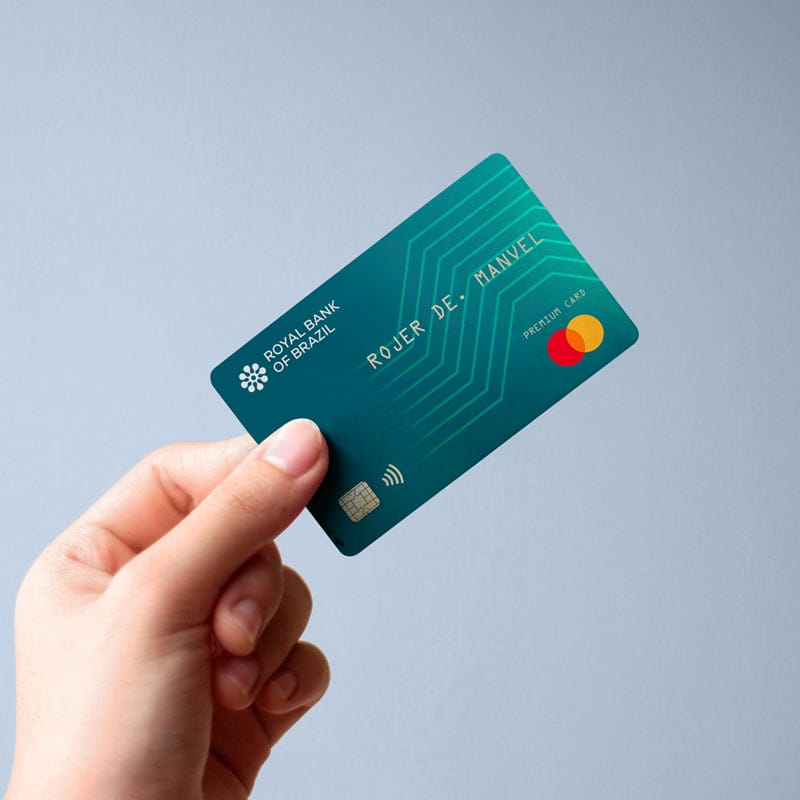 Hand-Holding Bank Credit Card Mockup PSD