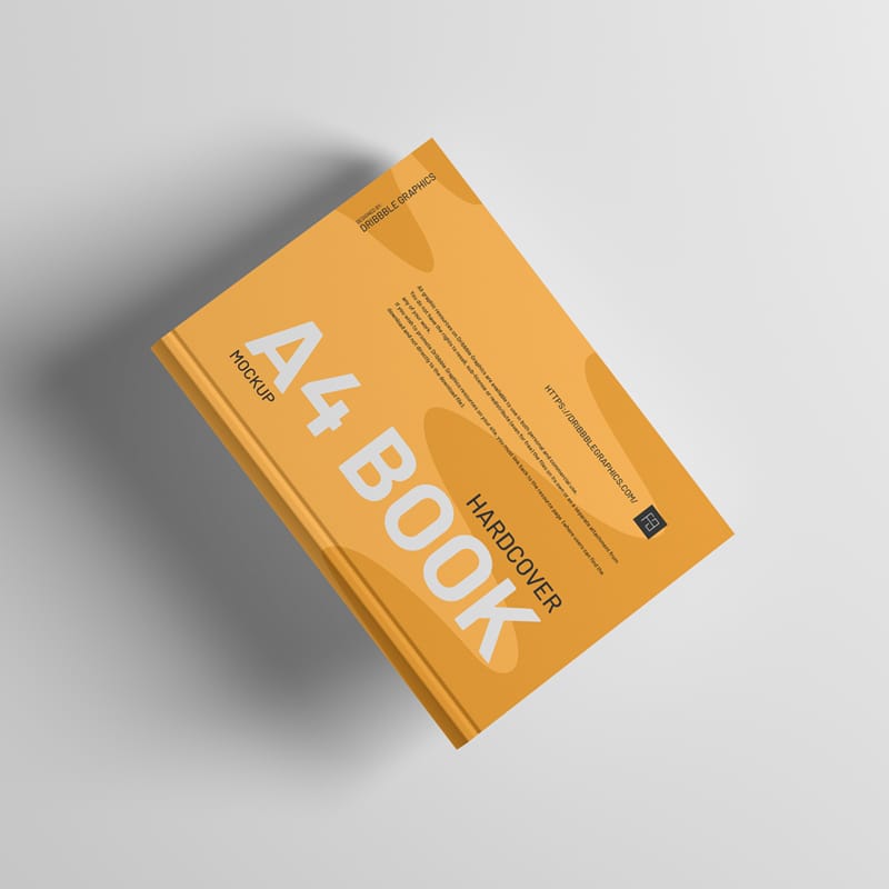 Hardcover A4 Book Mockup PSD