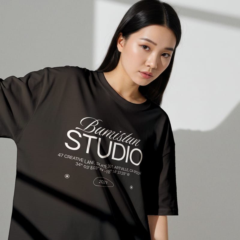 High-Resolution Oversized T-Shirt Mockup PSD