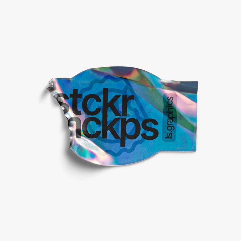 Holographic Sticker Mockup PSD