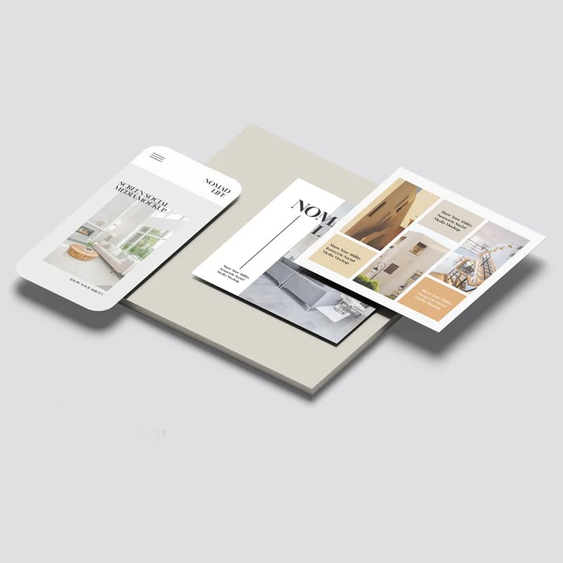 Isometric Social Media Mockup PSD