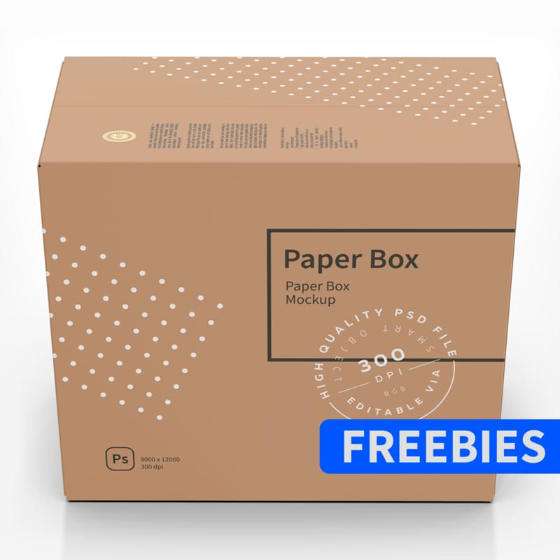 Kraft Paper Box Mockup PSD