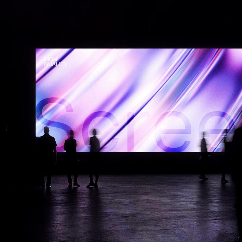 Large 21:9 Expo Screen Mockup PSD