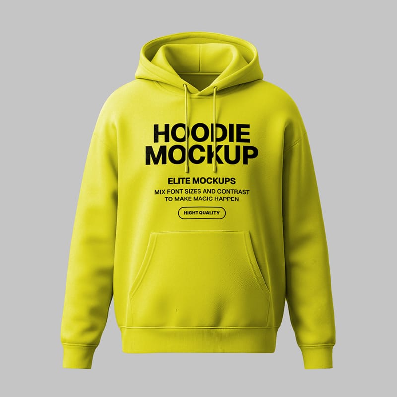 Lime Hoodie Mockup PSD