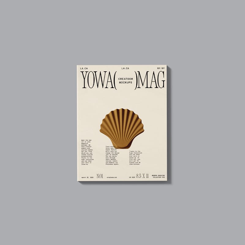 Magazine Mockup V1 Top View PSD