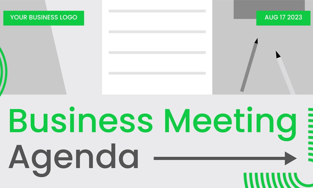 Minimal Business Meeting Agenda Presentation Template
