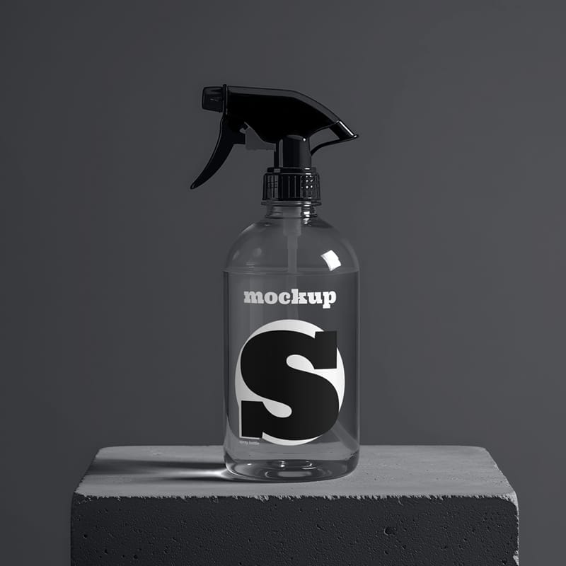 Modern Spray Bottle Mockup PSD